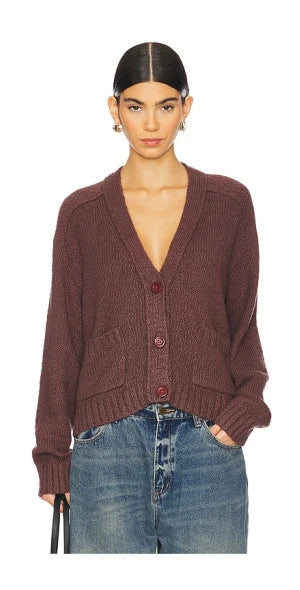 AUTUMN CASHMERE Cotton Boucle Cardigan in Color: 