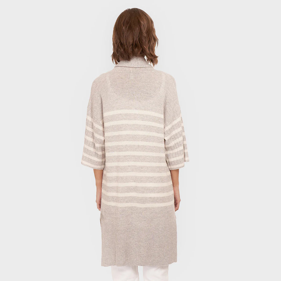 AUTUMN CASHMERE Brenton Stripe Shawl Collar Sweater in Color: 