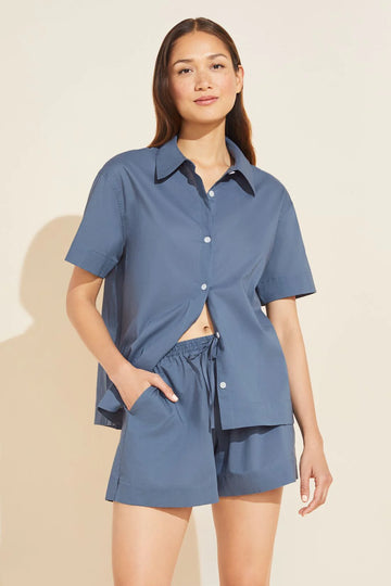 EBERJEY Organic Sandwashed Cotton Short Pajama Set in Color: 