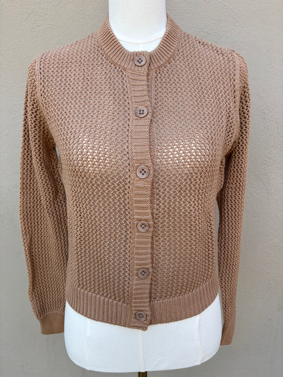 AUTUMN CASHMERE Cotton Mesh Cardigan in Color: 