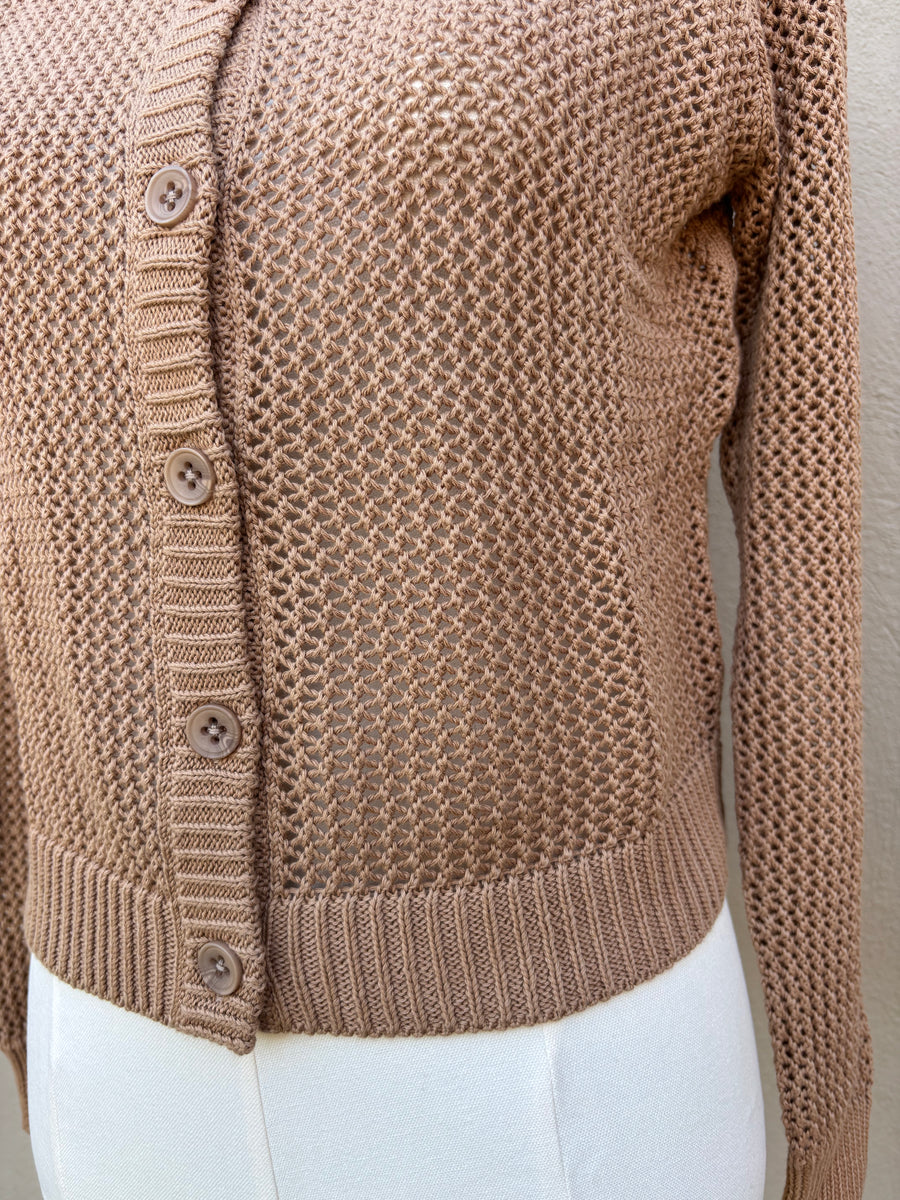 AUTUMN CASHMERE Cotton Mesh Cardigan in Color: 