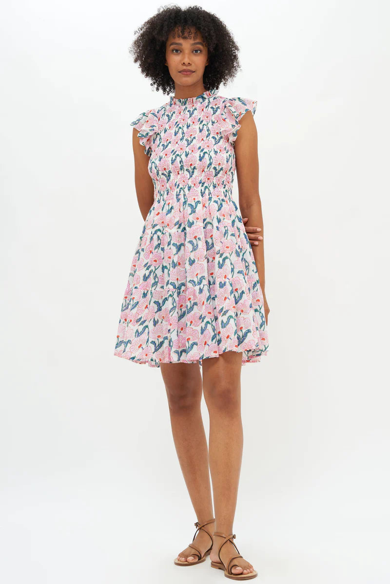OLIPHANT Smocked Flirty Dress in Color: 