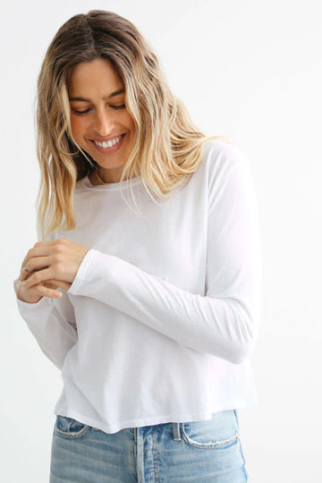 PERFECT WHITE TEE Long Sleeve Axel Tee in Color: 