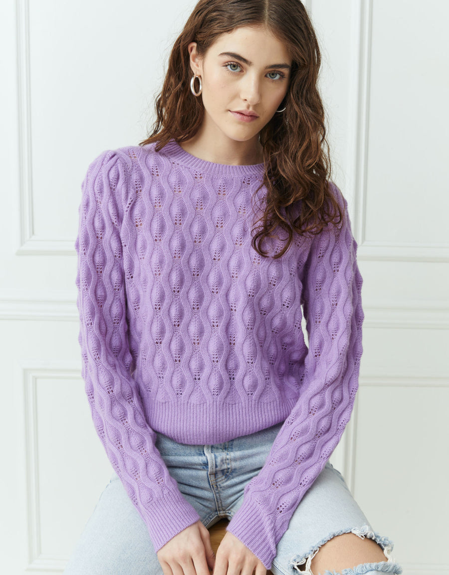 AUTUMN CASHMERE Puff Sleeve Sweater in Color: 