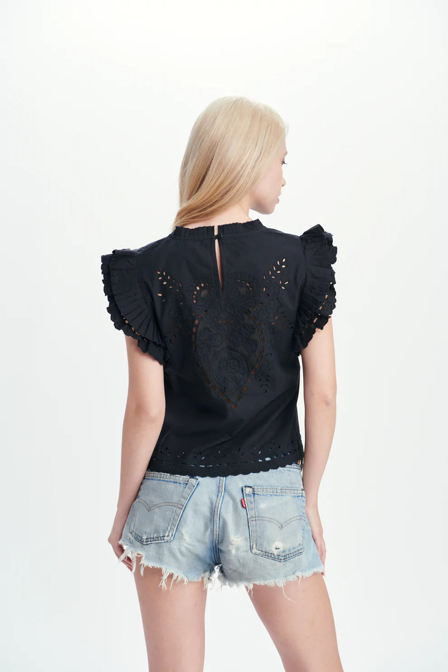 LOVE THE LABEL Berenice Eyelet Top in Color: 