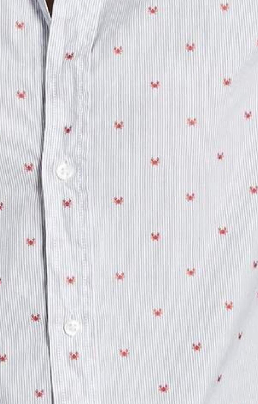 FRANK & EILEEN Frank Shirt in Blue Stripe with Crabs