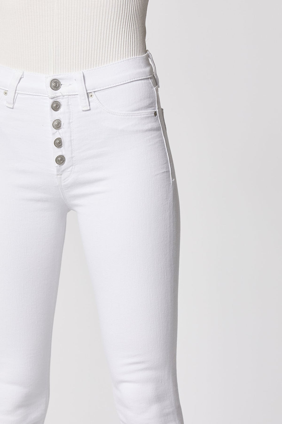 HUDSON JEANS Barbara High Rise with Button-Front in White